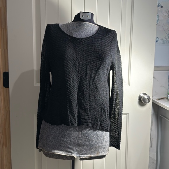 Eileen fisher hemp blend popover size S/P black new with tags high low - Picture 1 of 5